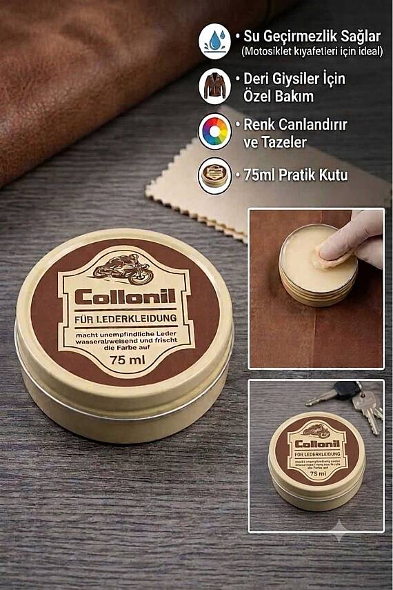 Collonil Für Lederkleidung Su Geçirmez Renk Canlandırıcı Deri Giysi Ve Motosiklet Kıyafeti Bakım Waxı 75 ml - 1923 - 3
