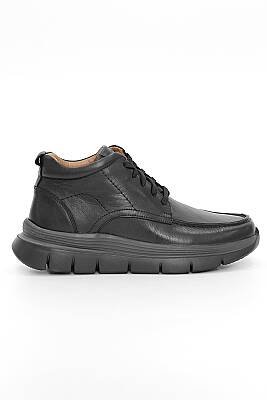 Hakiki Deri Bağcıklı Siyah Erkek Bot - Flex256015 - Dr.Flexer